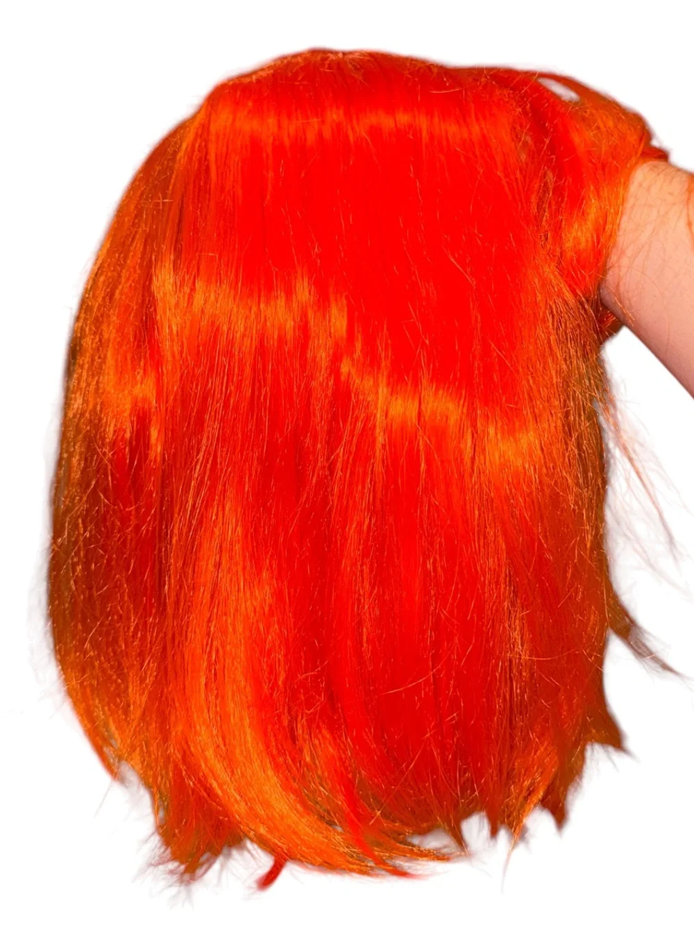 Vibrant Orange Synthetic Bob Wig - Women Hair